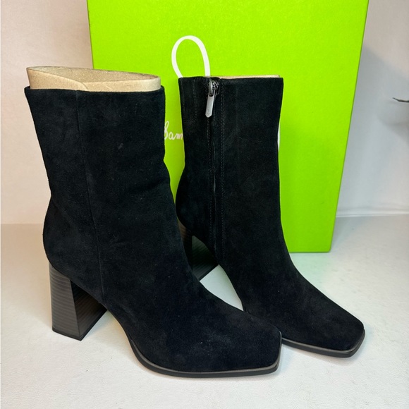 SAM EDELMAN Ivette Suede Ankle Boots black casual classic stylish comfy winter - Picture 2 of 7